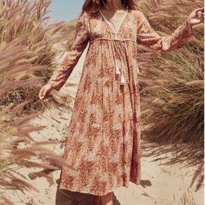 Christy Dawn Paloma tier dress XS/S Dusty pink orange red